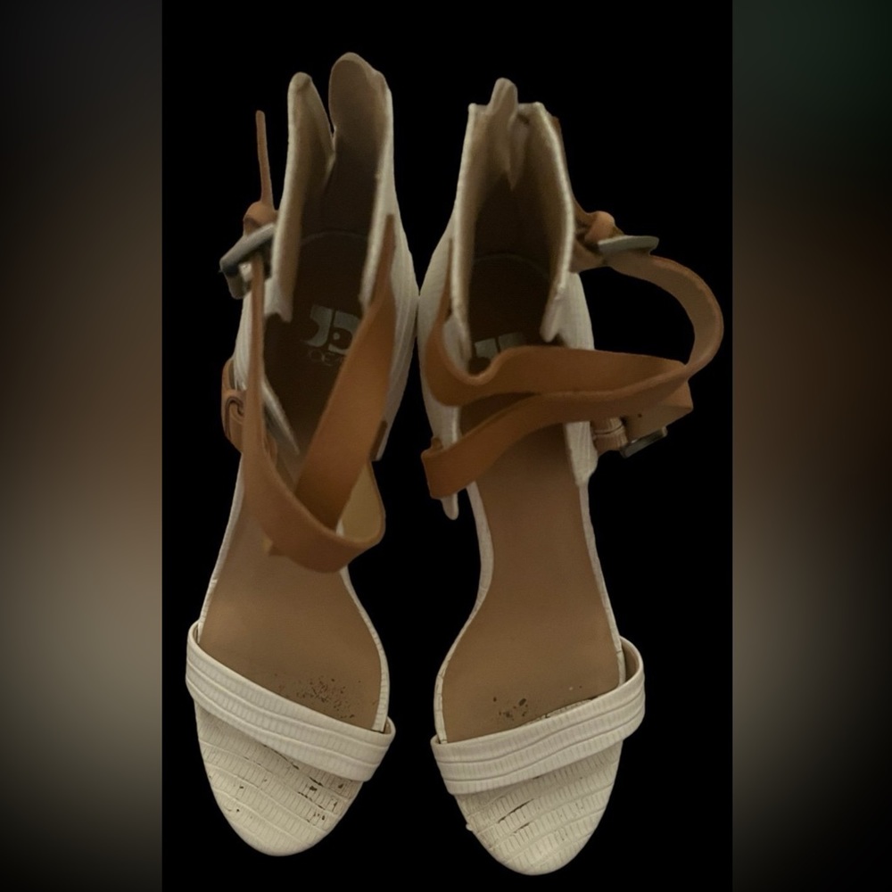 Joe’s jeans maccee leather ankle strap stillettos